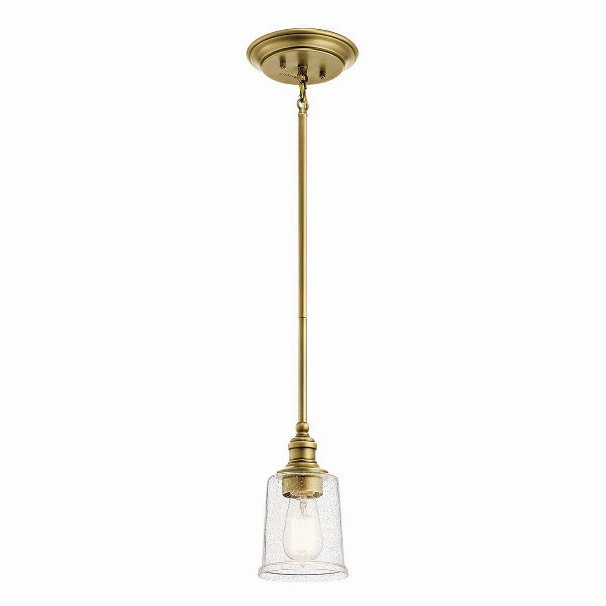 Kichler Waverly 1 Light Brass Mini Ceiling Pendant Light - 23cm ambient ceiling fixture