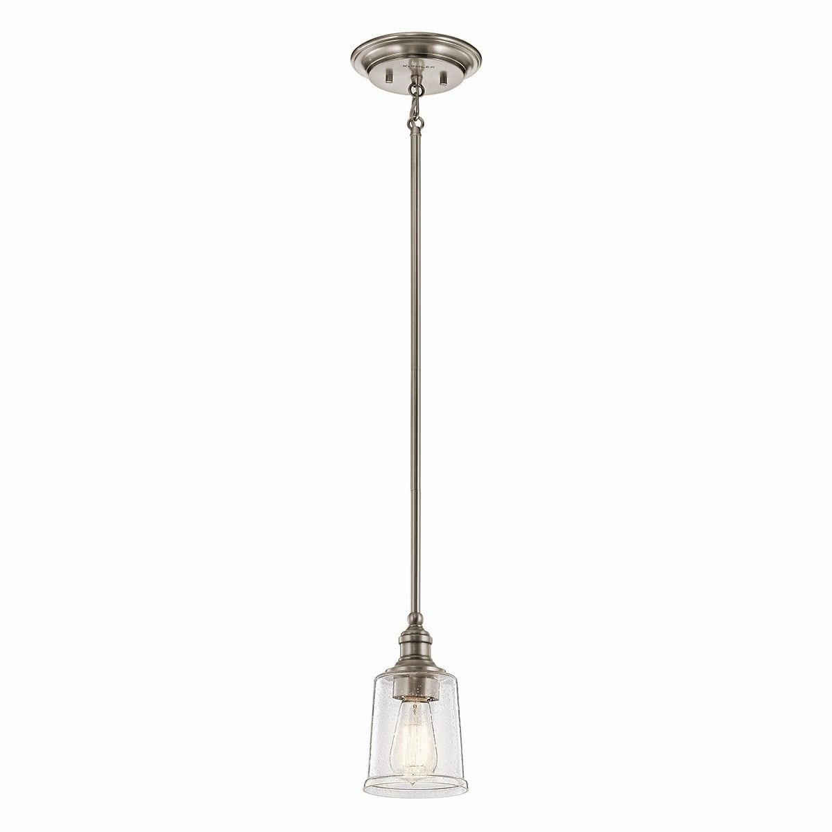 Kichler Waverly 1 Light Classic Pewter Mini Ceiling Pendant soft glow ceiling light