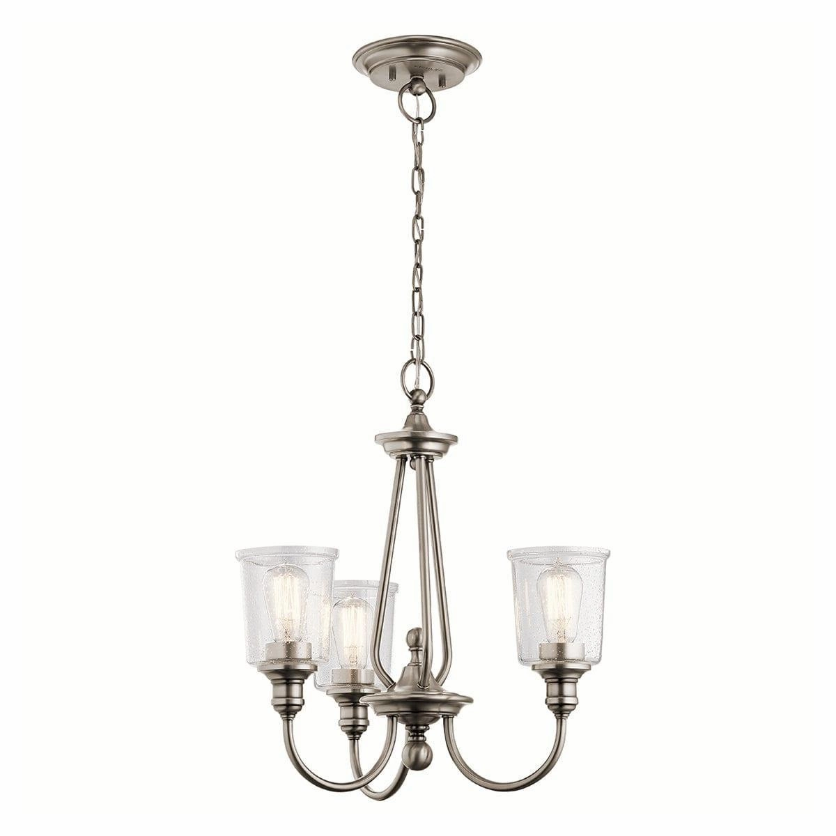 Kichler Waverly 3 Light Chandelier - Classic Pewter soft glow ceiling light