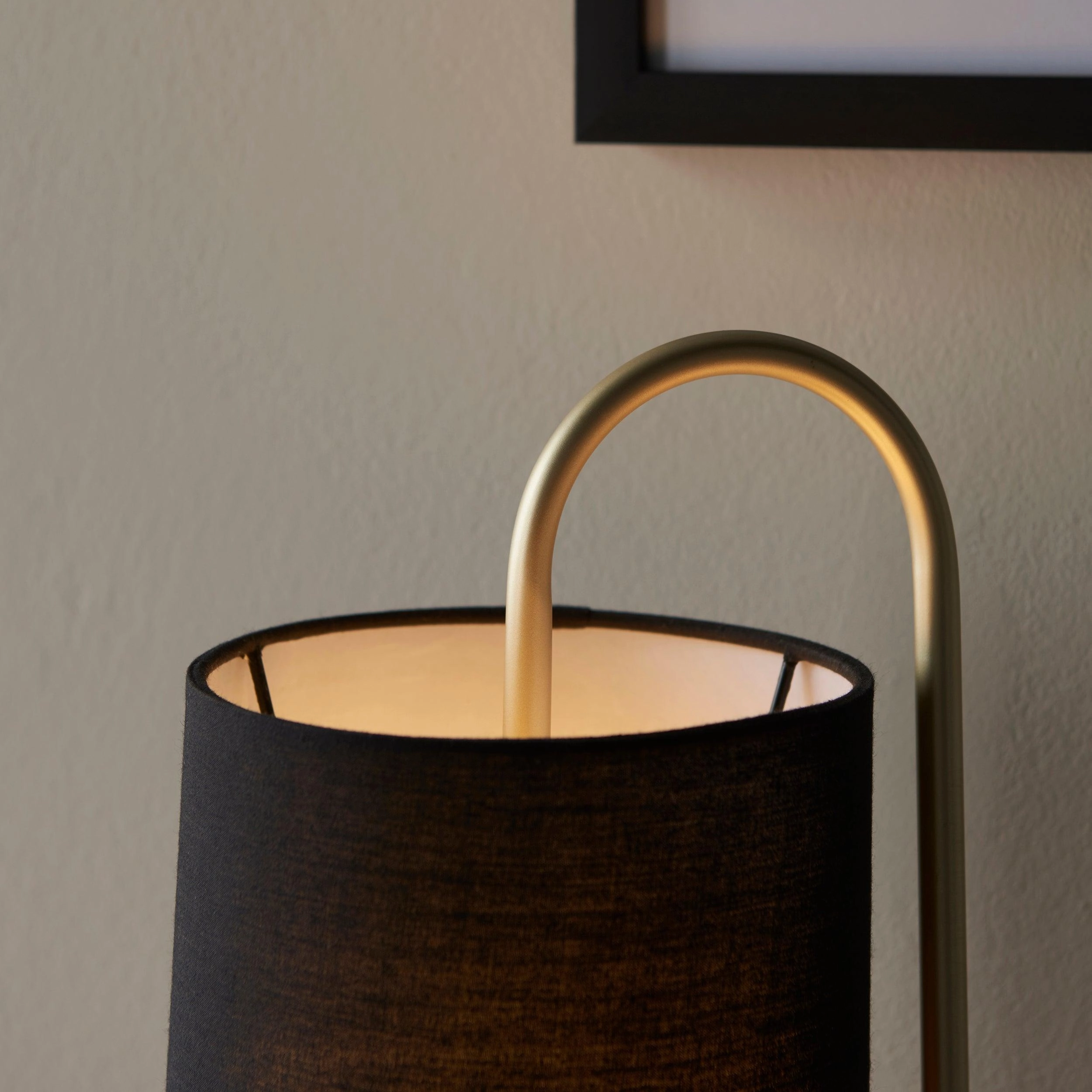 Kilburn Brass Table Lamp - With Black Fabric Shade