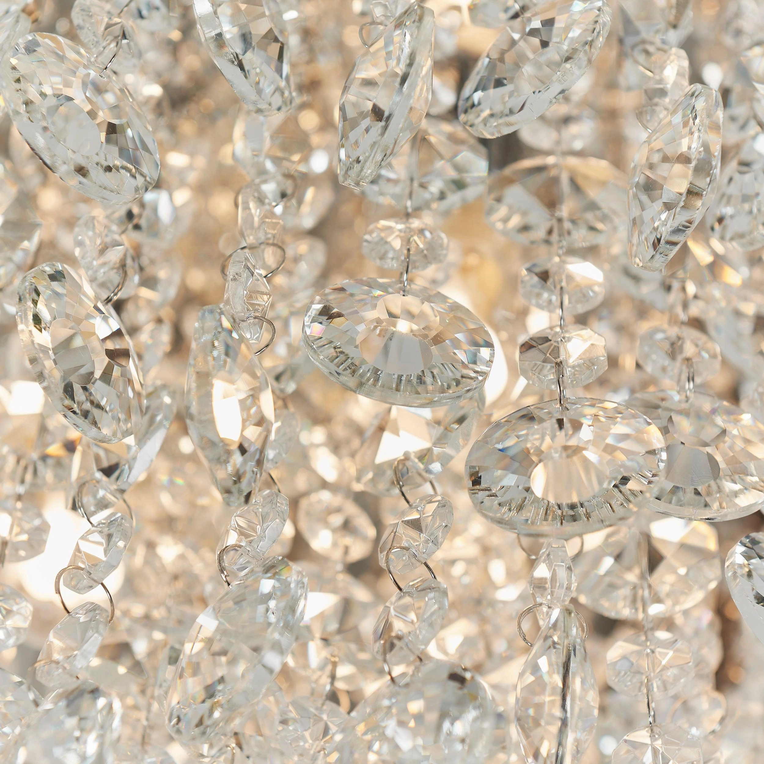 Kristen Clear Crystal & Chrome Flush Bathroom Ceiling Light