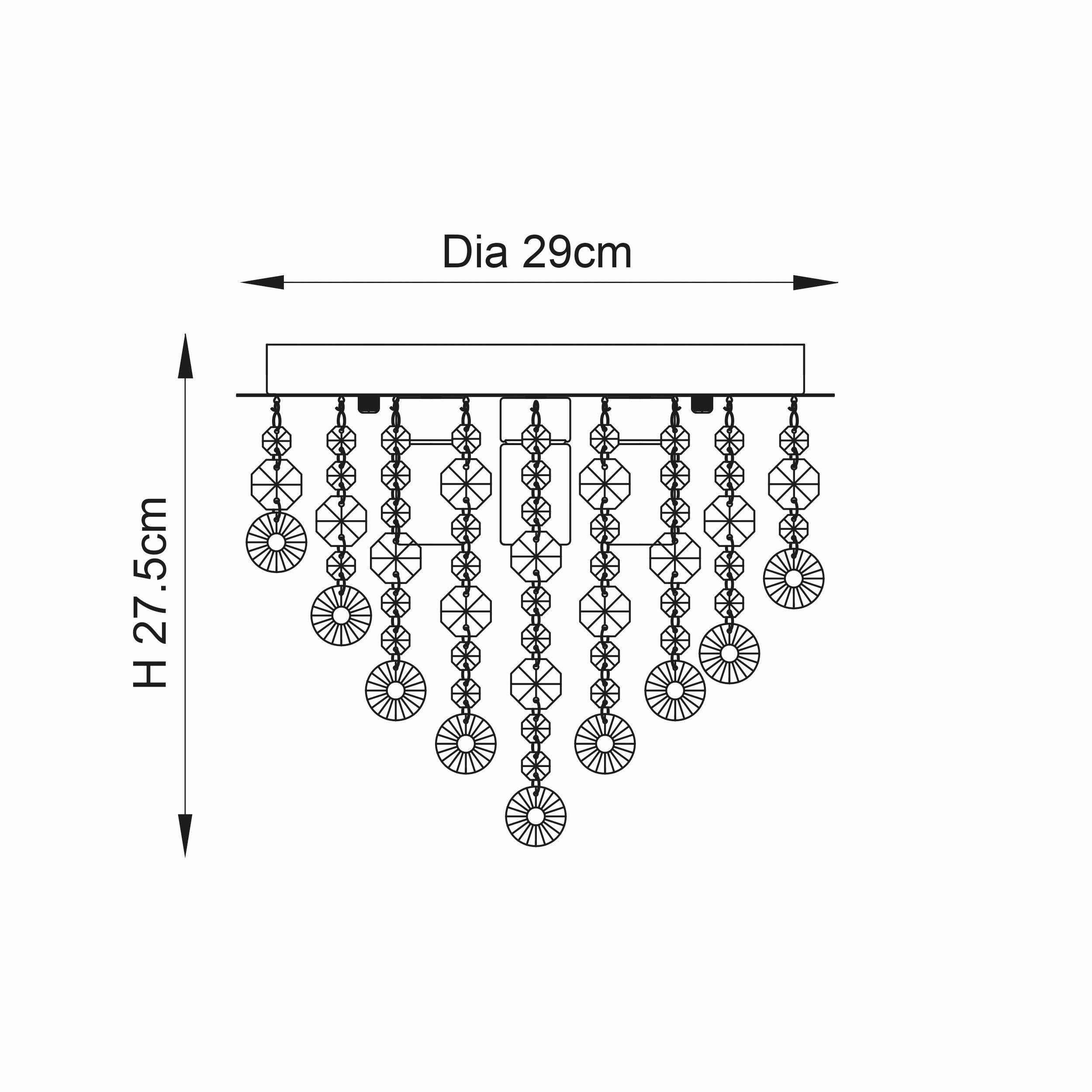 Kristen Clear Crystal & Chrome Flush Bathroom Ceiling Light