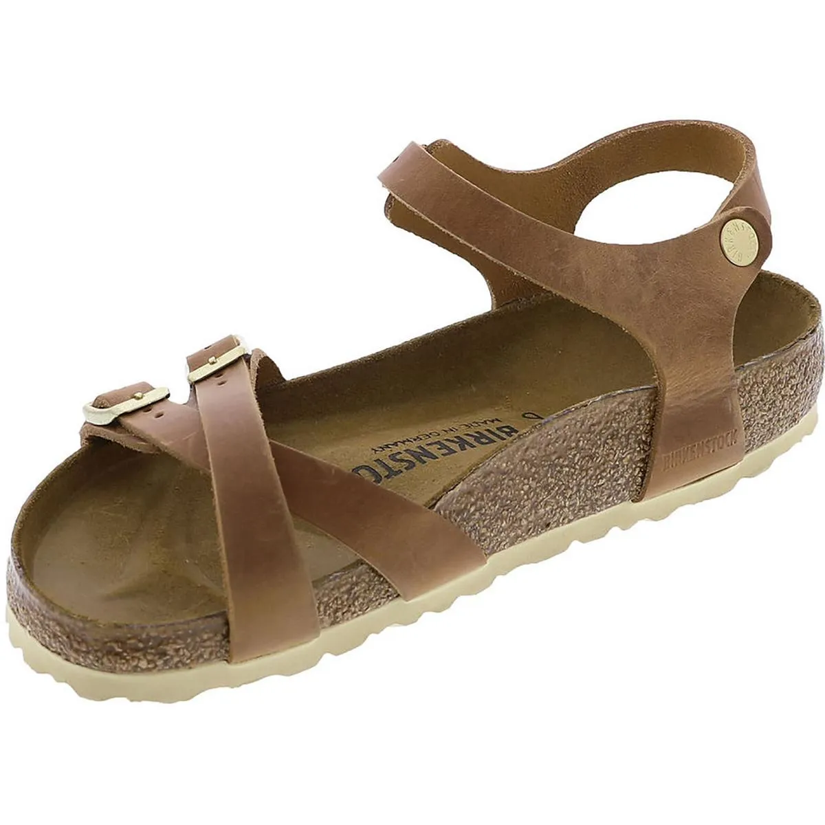 Kumba Womens Leather Criss-Cross Slingback Sandals