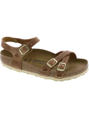 Kumba Womens Leather Criss-Cross Slingback Sandals