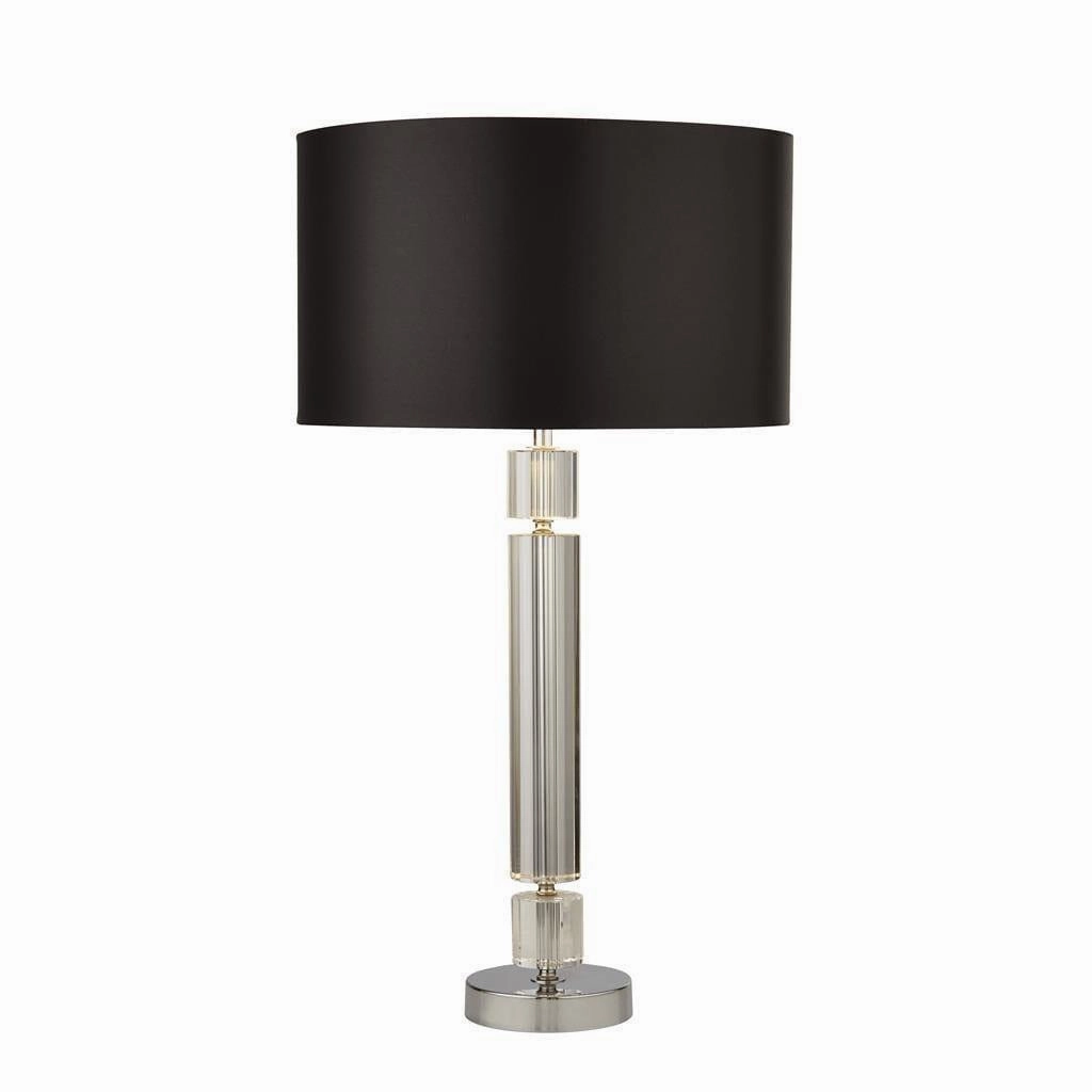 Kylie Chrome/Glass Table Lamp - Black Shade Searchlight energy-saving LED light