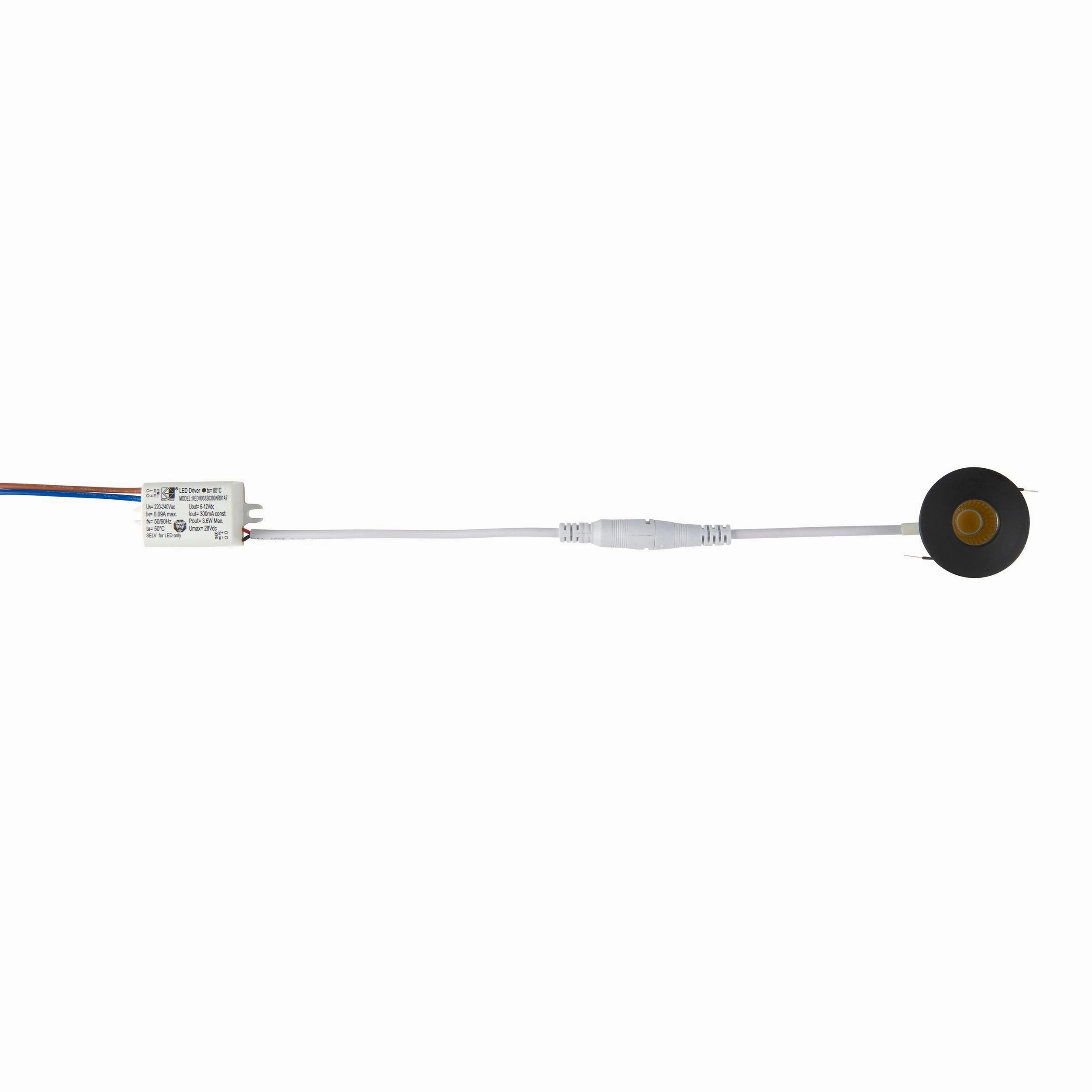 LALO Warm White Recessed Black LED Light IP44 4W