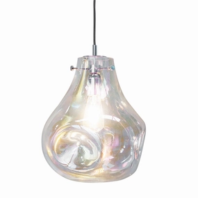 Lava 1 Light Reflective Iridescent Glass Pendant sleek LED ceiling lamp
