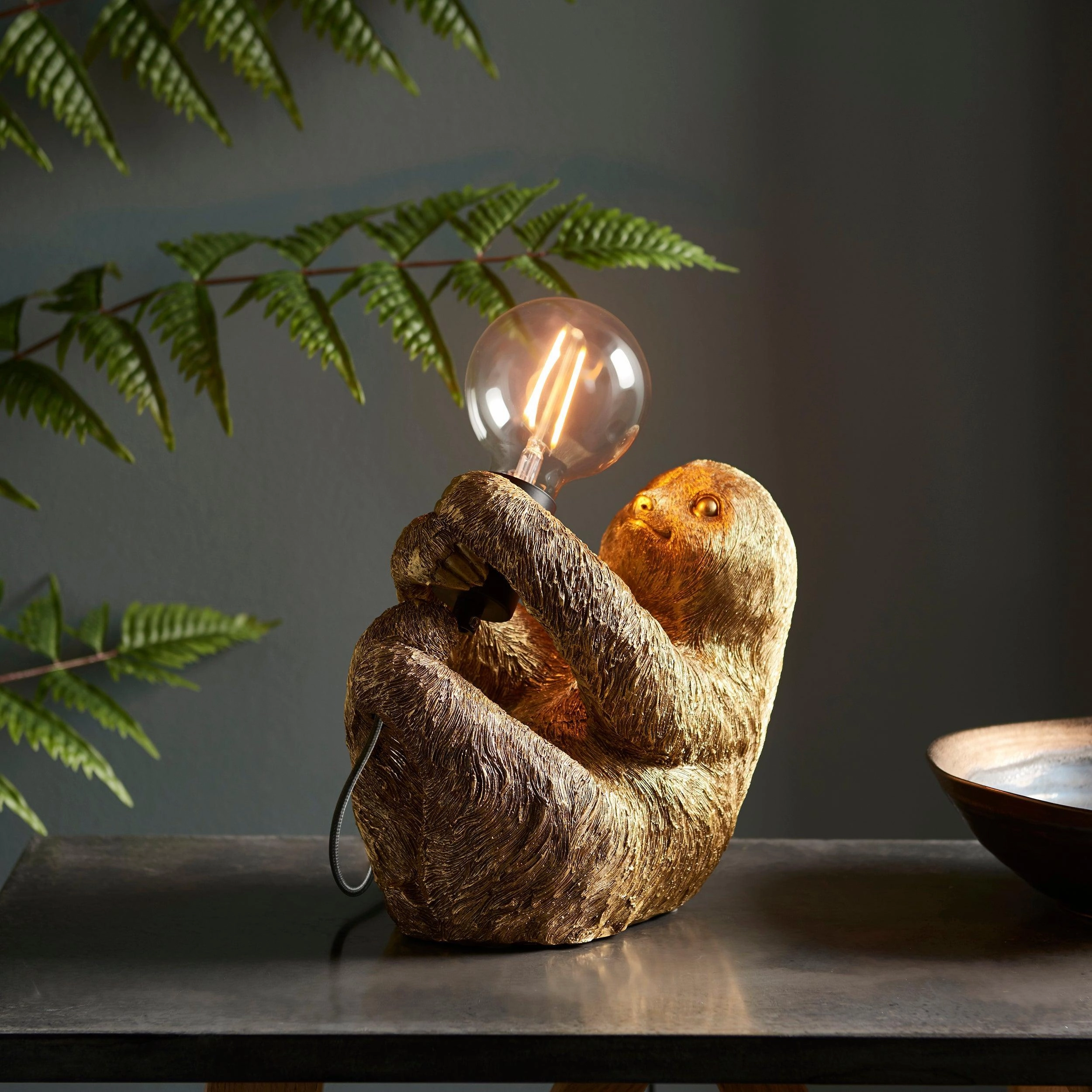 Lazy Gold Sloth Table Lamp