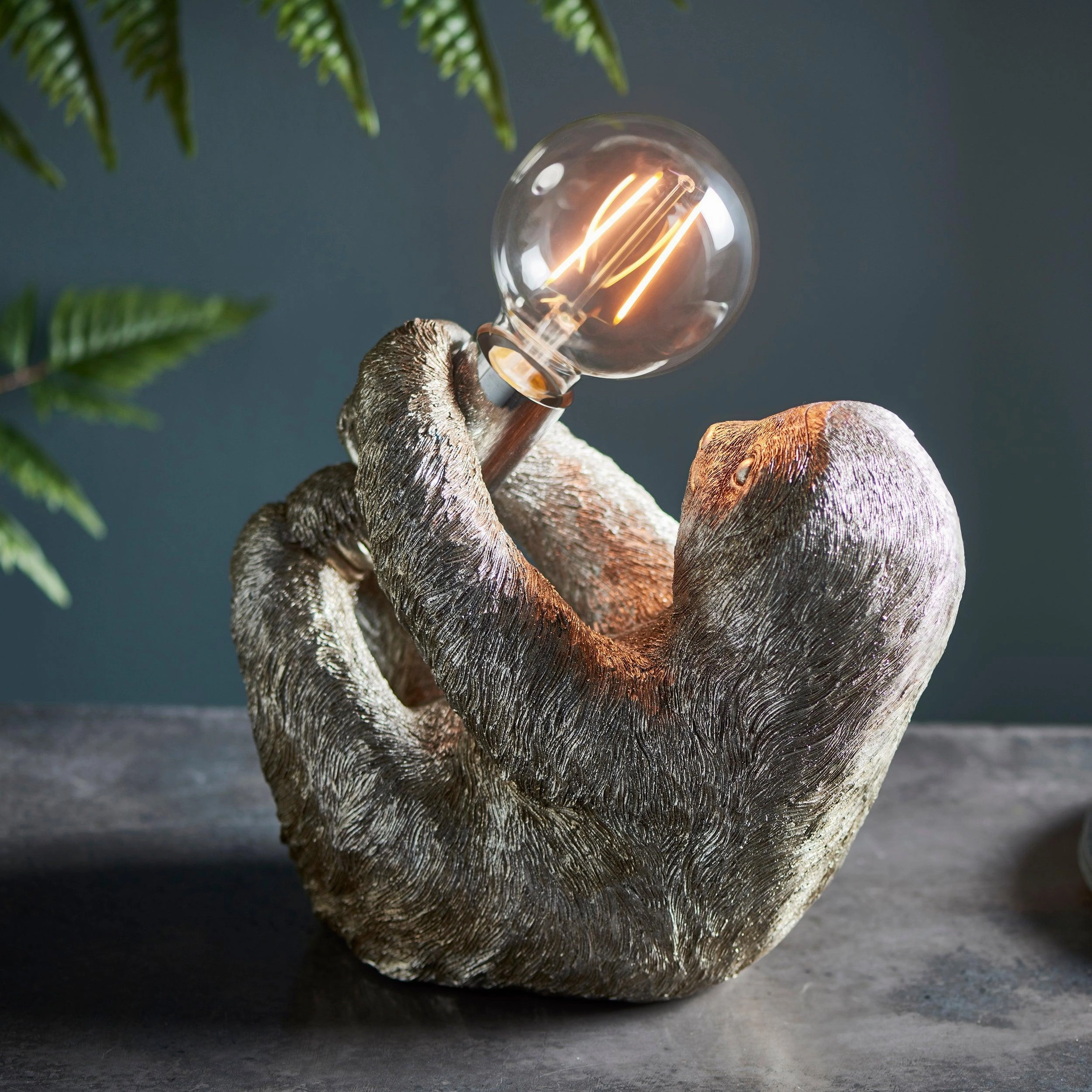 Lazy Silver Sloth Table Lamp