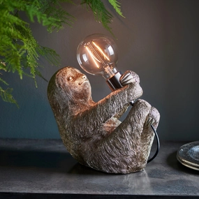 Lazy Silver Sloth Table Lamp energy-saving LED light