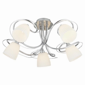Leke Chrome 5 Light Semi Flush Ceiling Light soft glow ceiling light