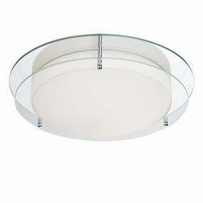 Limerick Flush Chrome & Glass Bathroom Ceiling Light ambient ceiling fixture