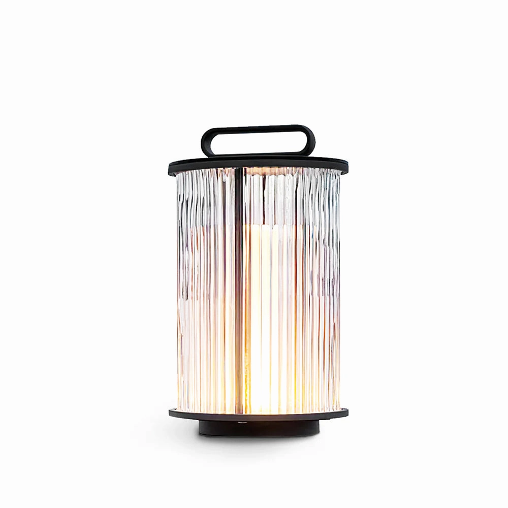 Line Glass Lantern Solar Table Lamp weatherproof outdoor lamp