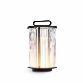 Line Glass Lantern Solar Table Lamp weatherproof outdoor lamp