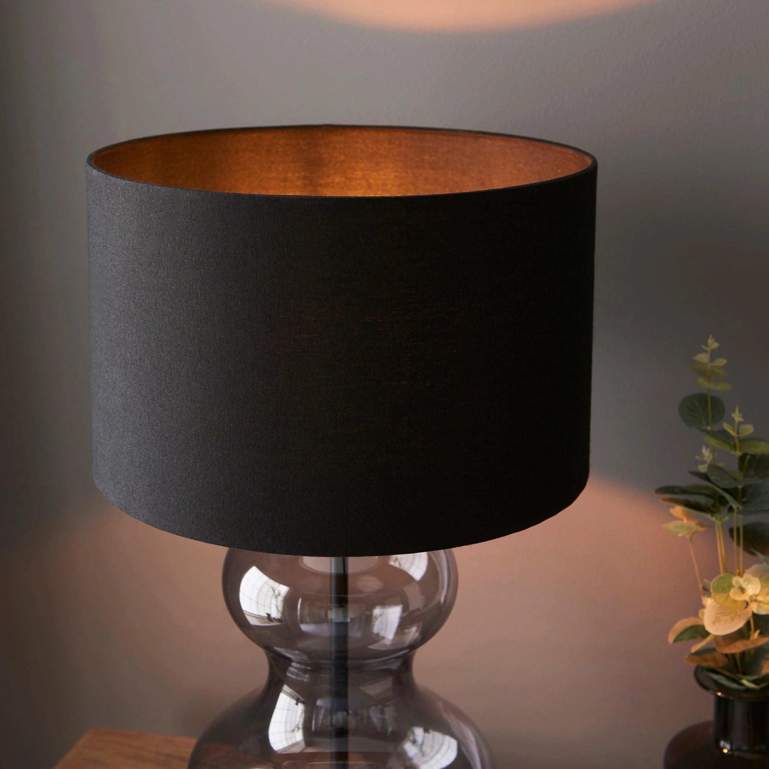 Linear Touch Black & Tinted Glass Table Lamp - Black Shade