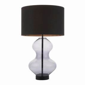 Linear Touch Black & Tinted Glass Table Lamp - Black Shade energy-saving LED light
