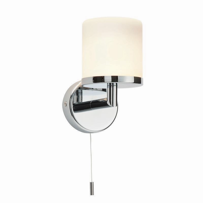 Lipco 1 Chrome Bathroom Wall Light - Opal Glass Shade vintage desk lamp