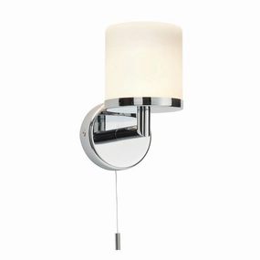 Lipco 1 Chrome Bathroom Wall Light - Opal Glass Shade vintage desk lamp