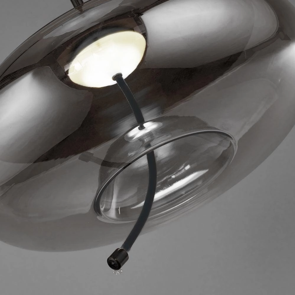 Lisbon 1 Light 6W Black And Smoked Glass LED Ceiling Pendant
