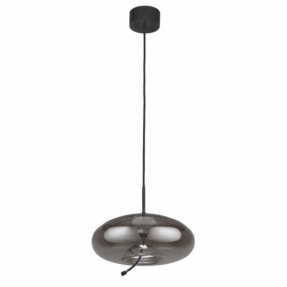 Lisbon 1 Light 6W Black And Smoked Glass LED Ceiling Pendant