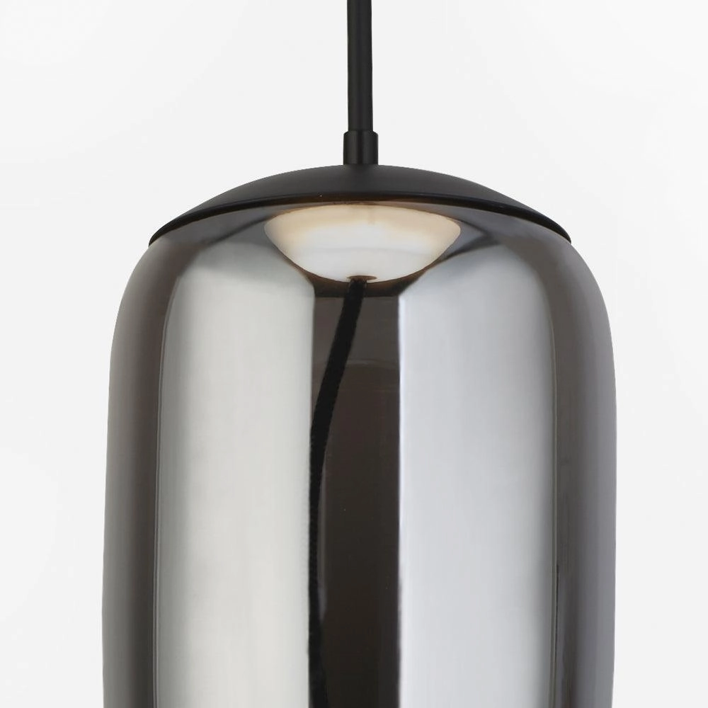 Lisbon 1 Light Black And Smoked Glass LED Ceiling Pendant