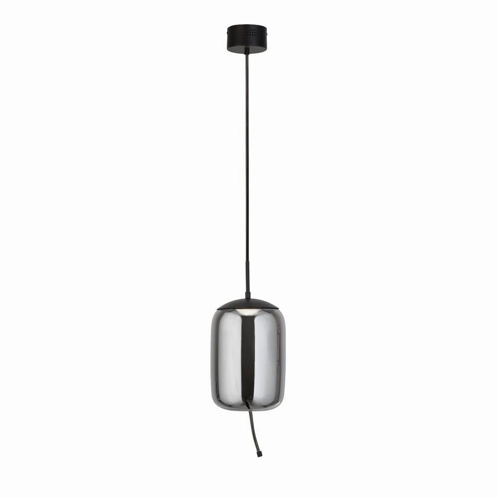 Lisbon 1 Light Black And Smoked Glass LED Ceiling Pendant soft glow ceiling light