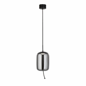 Lisbon 1 Light Black And Smoked Glass LED Ceiling Pendant soft glow ceiling light