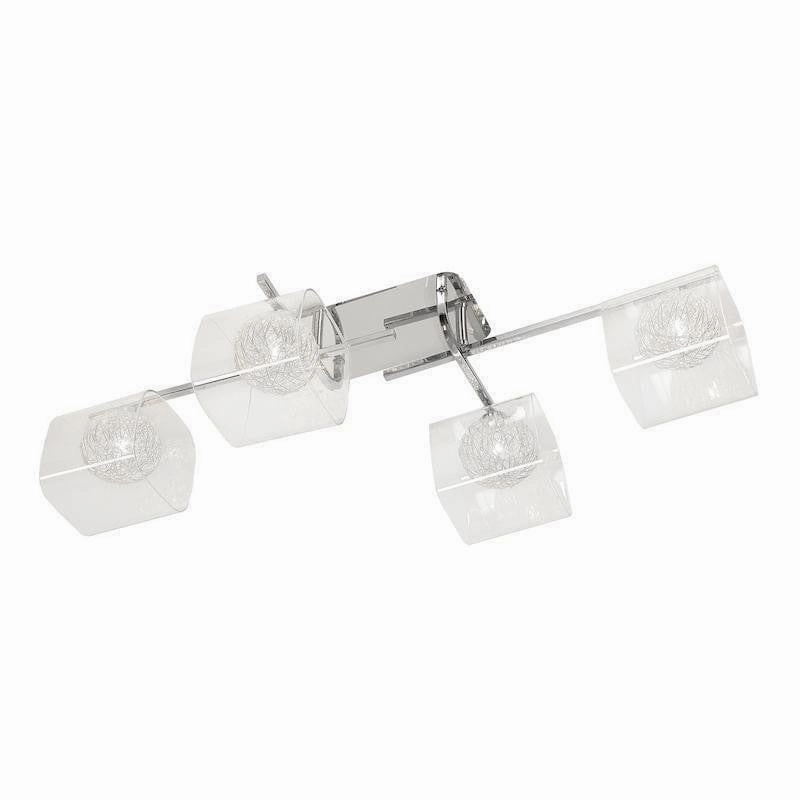 Lisbon 4 Light Chrome Flush Ceiling Light white ceiling lamp