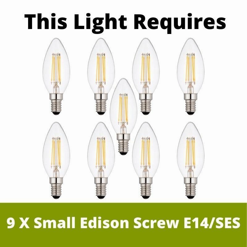 Littlehampton 9 Light Silver Pendant - Mercury Glass Discs