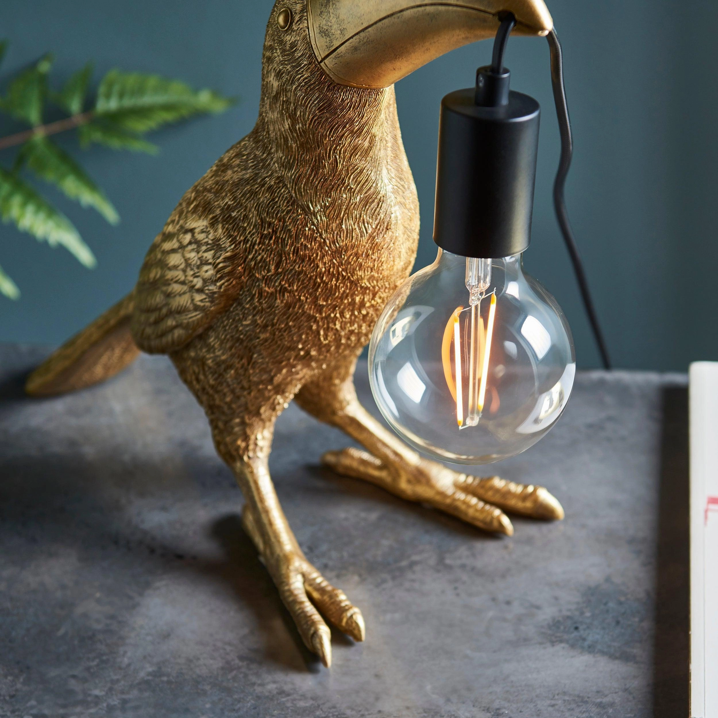 Living Lighting Arthur Gold Toucan Table Lamp