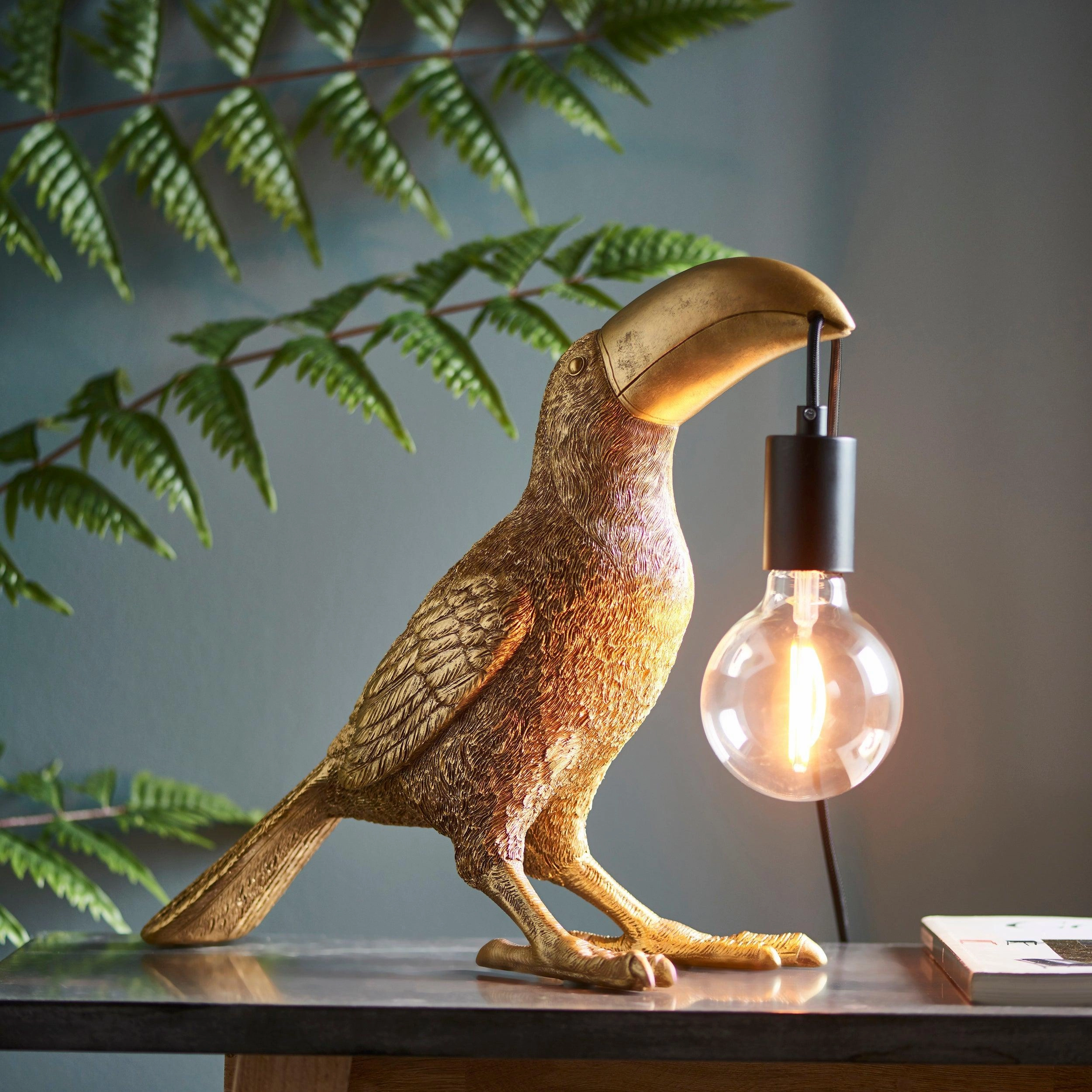 Living Lighting Arthur Gold Toucan Table Lamp