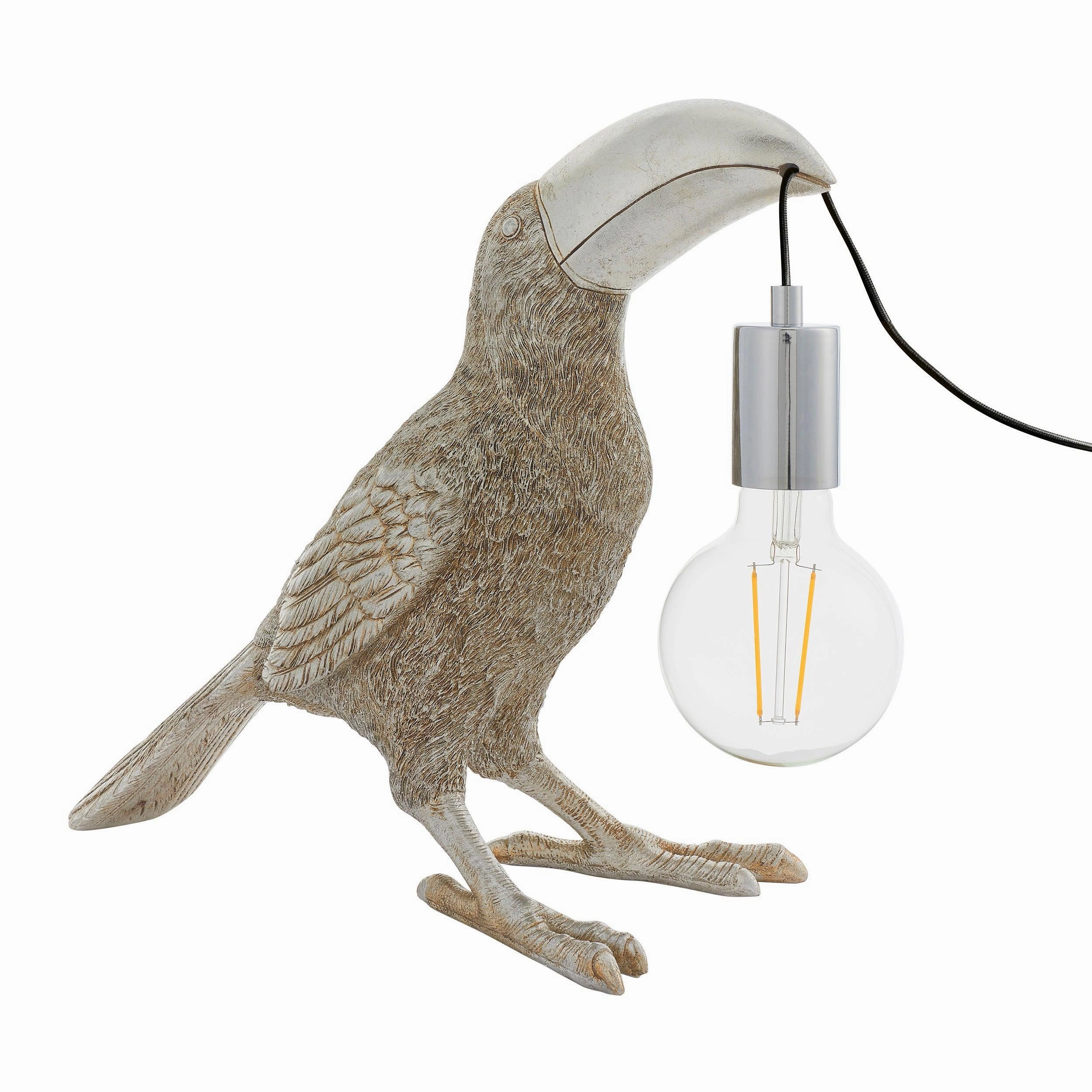 Living Lighting Arthur Silver Toucan Table Lamp