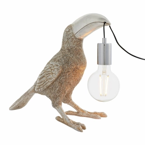 Living Lighting Arthur Silver Toucan Table Lamp energy-saving LED light