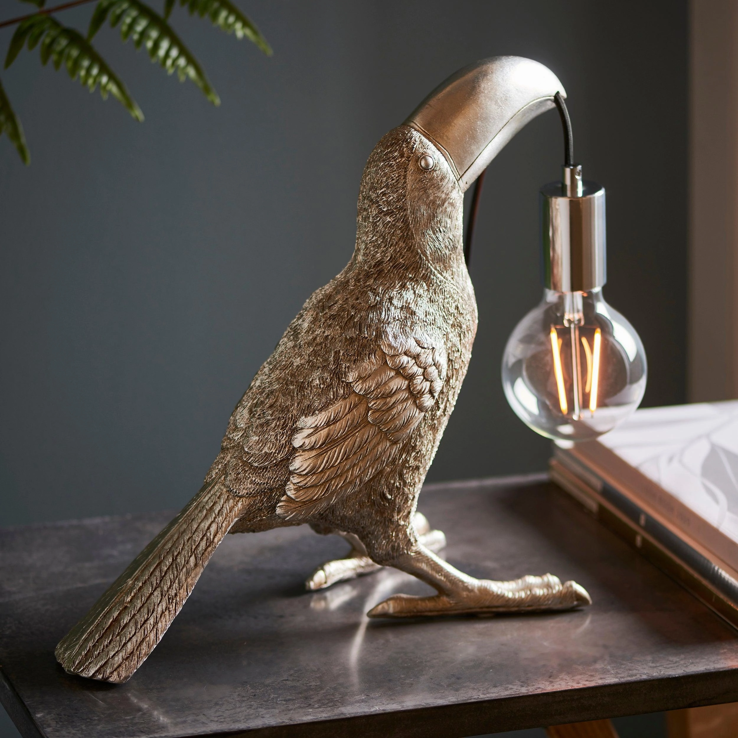 Living Lighting Arthur Silver Toucan Table Lamp