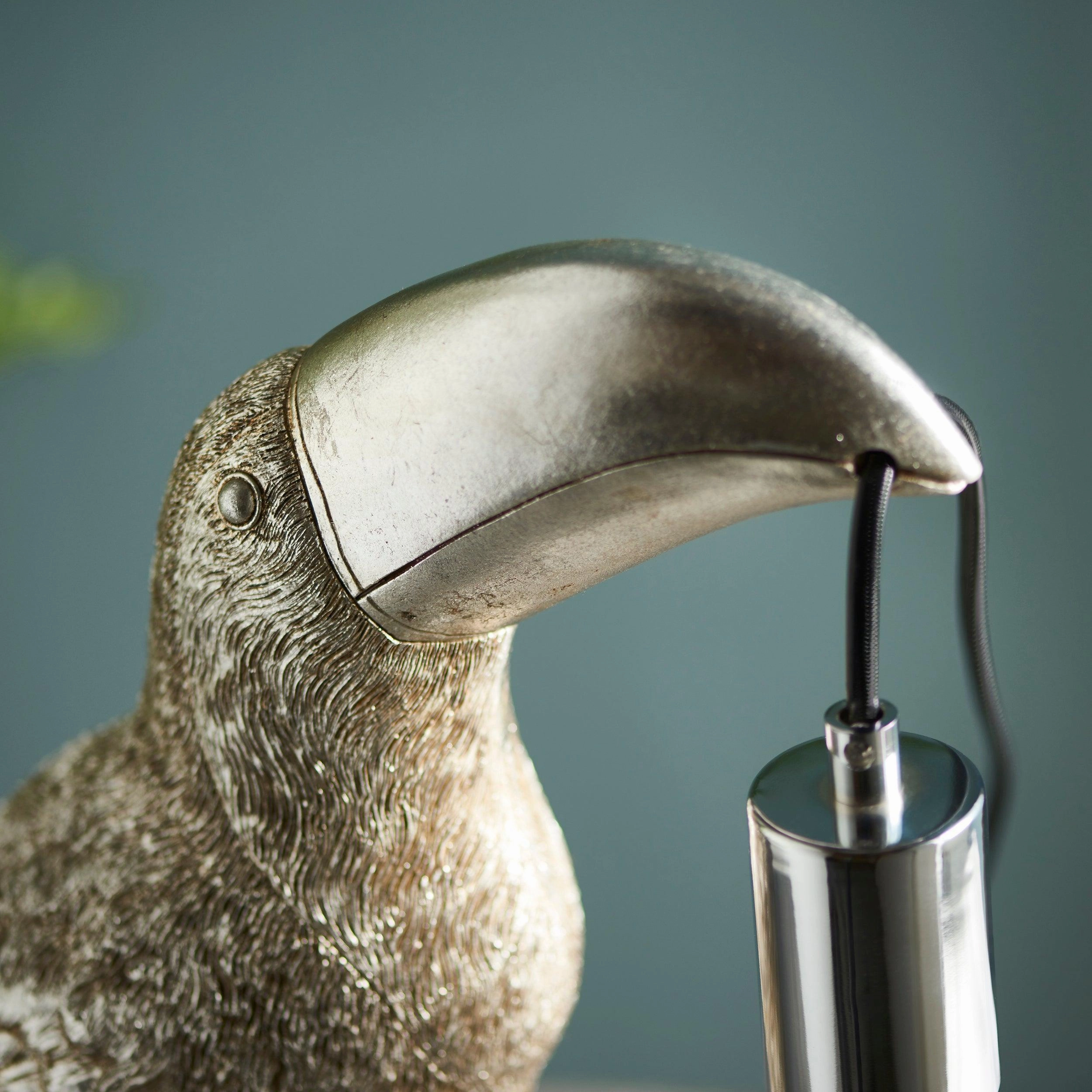 Living Lighting Arthur Silver Toucan Table Lamp