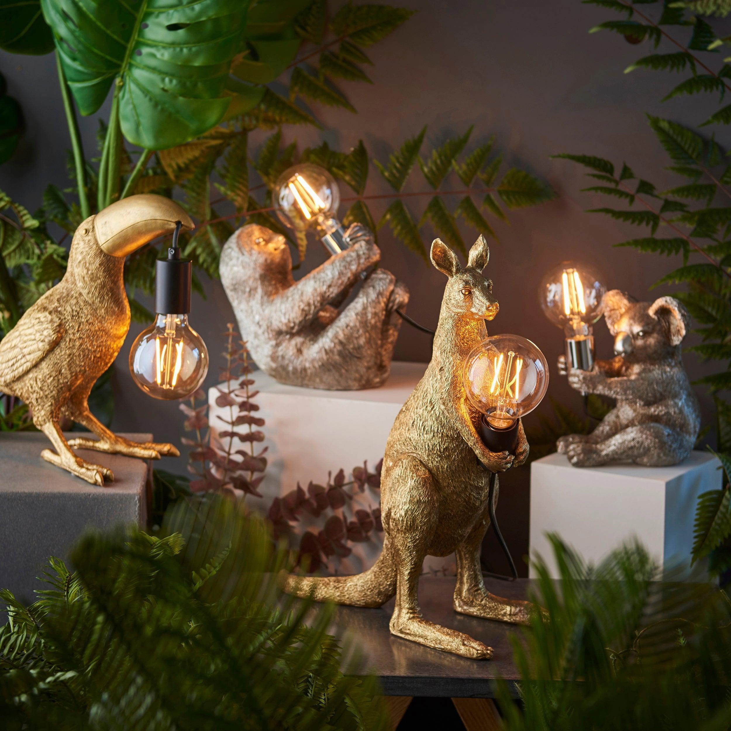 Living Lighting Kanga Gold Kangaroo Table Lamp