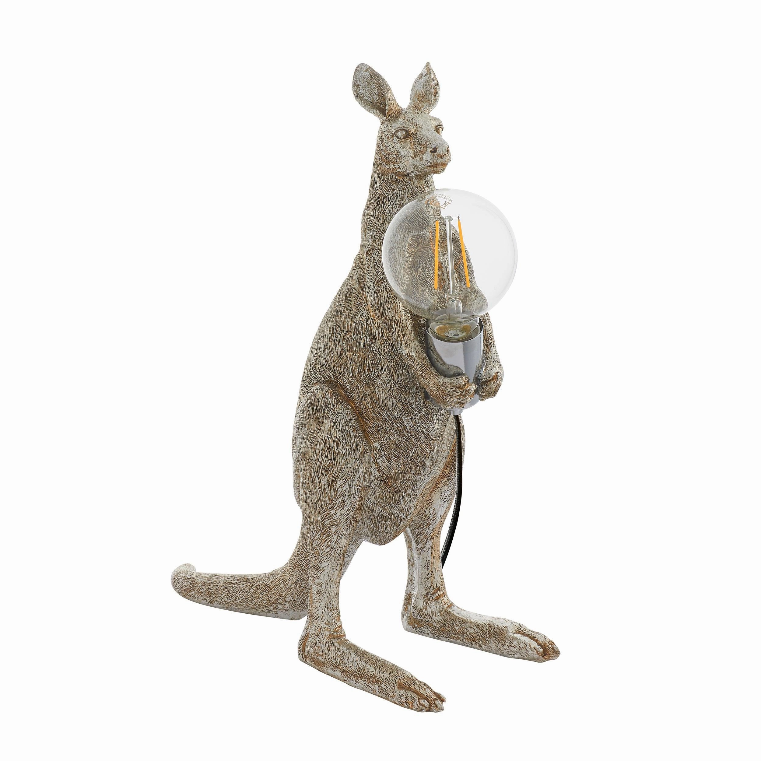 Living Lighting Kanga Silver Kangaroo Table Lamp