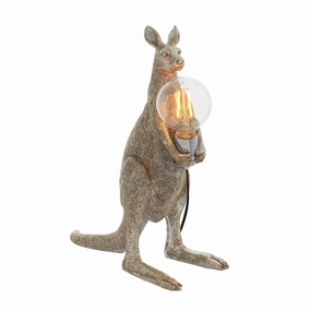 Living Lighting Kanga Silver Kangaroo Table Lamp energy-saving LED light