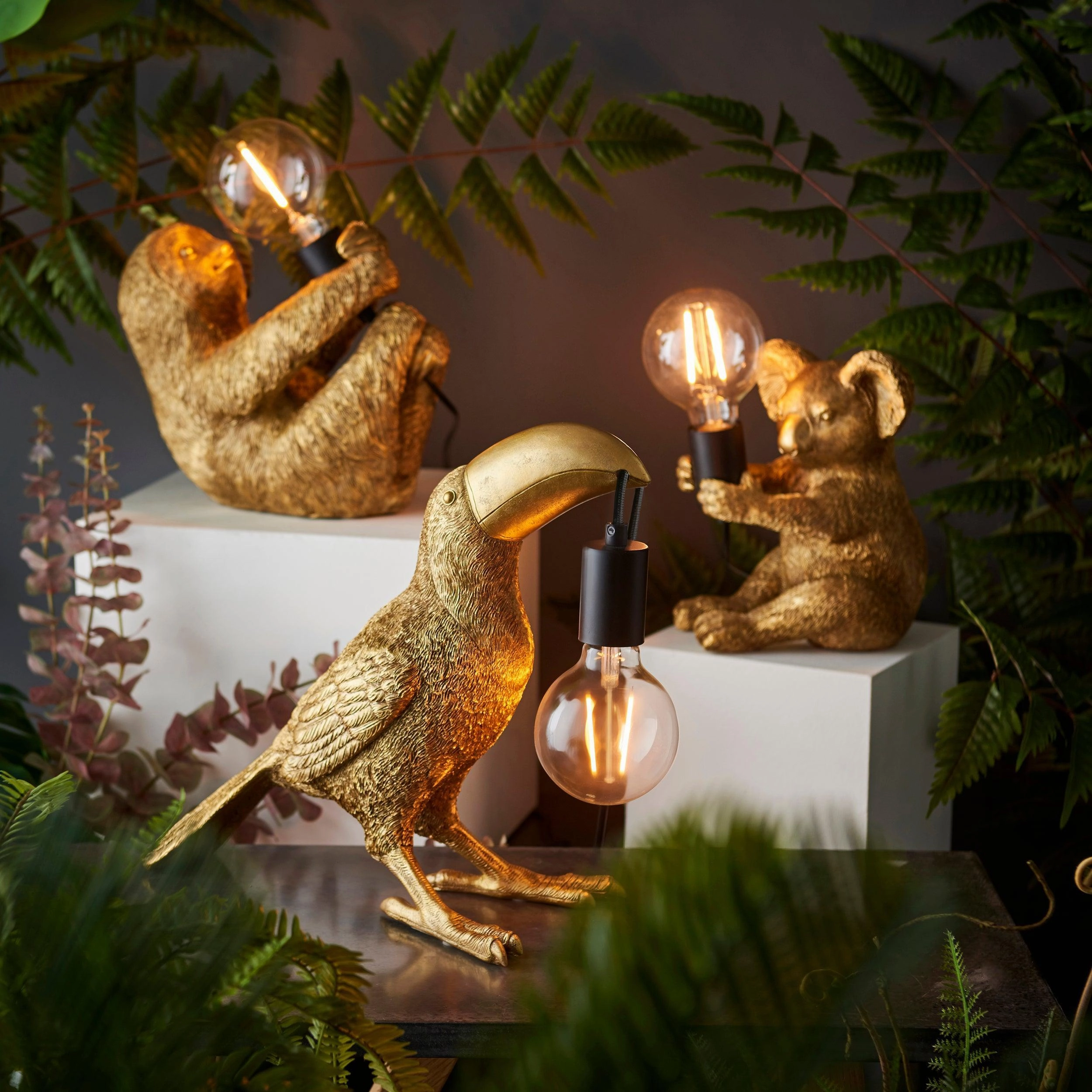 Living Lighting Koala Vintage Gold Table Lamp