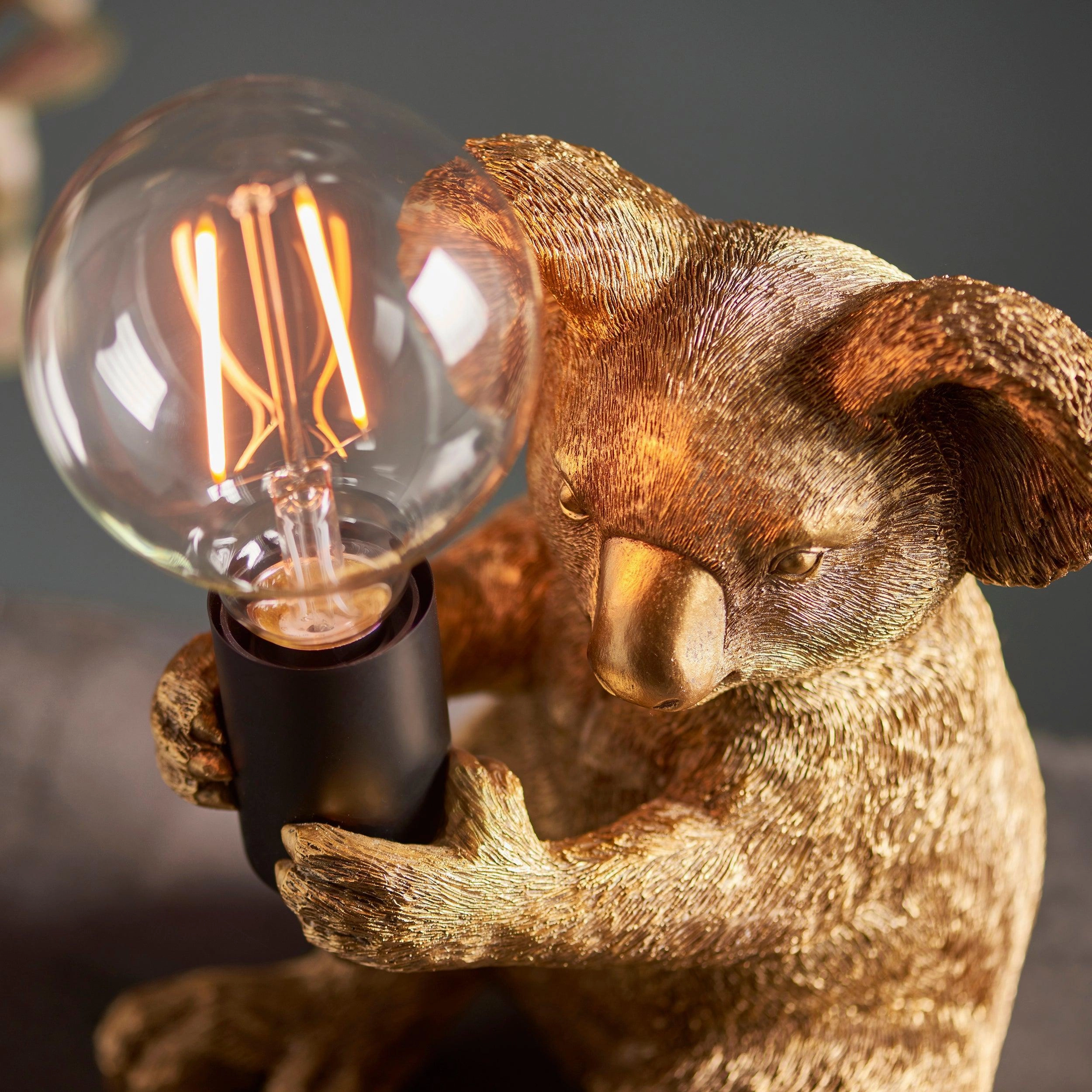 Living Lighting Koala Vintage Gold Table Lamp