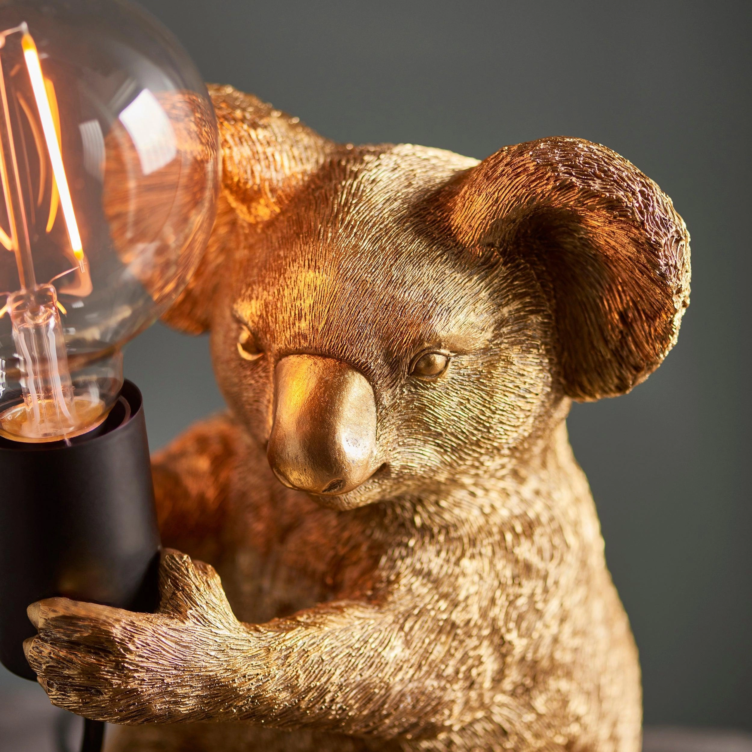 Living Lighting Koala Vintage Gold Table Lamp