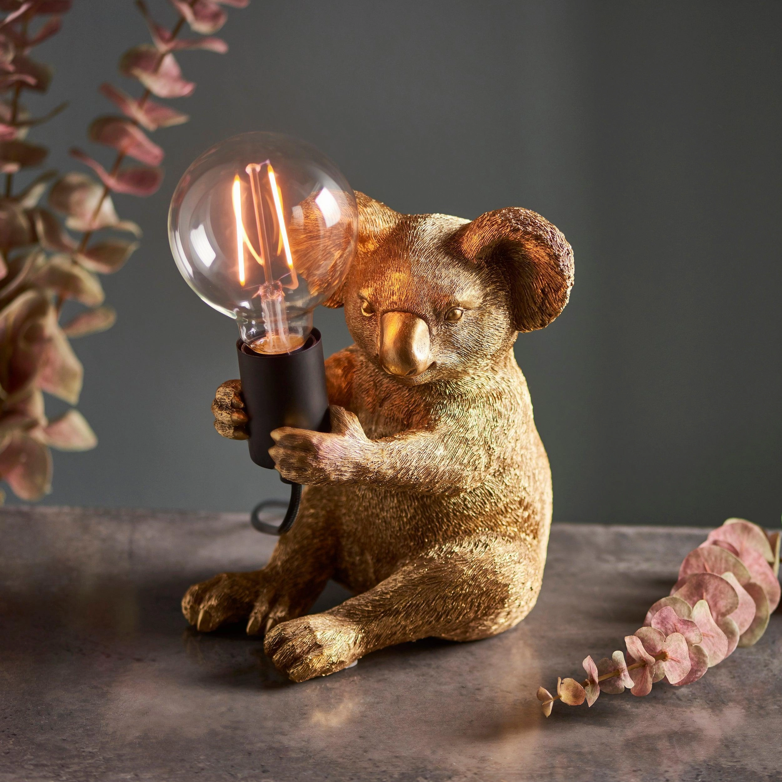 Living Lighting Koala Vintage Gold Table Lamp