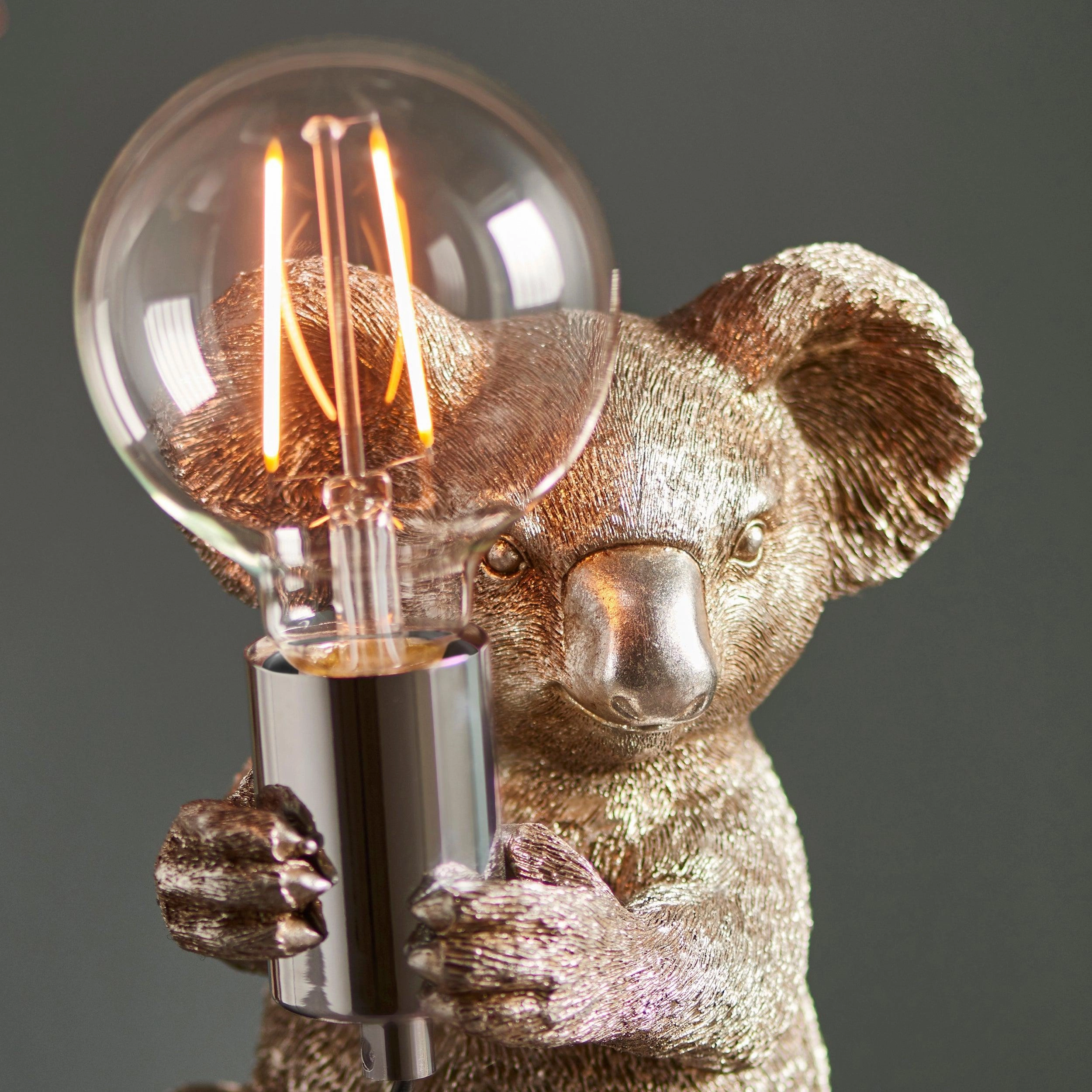 Living Lighting Koala Vintage Silver Table Lamp