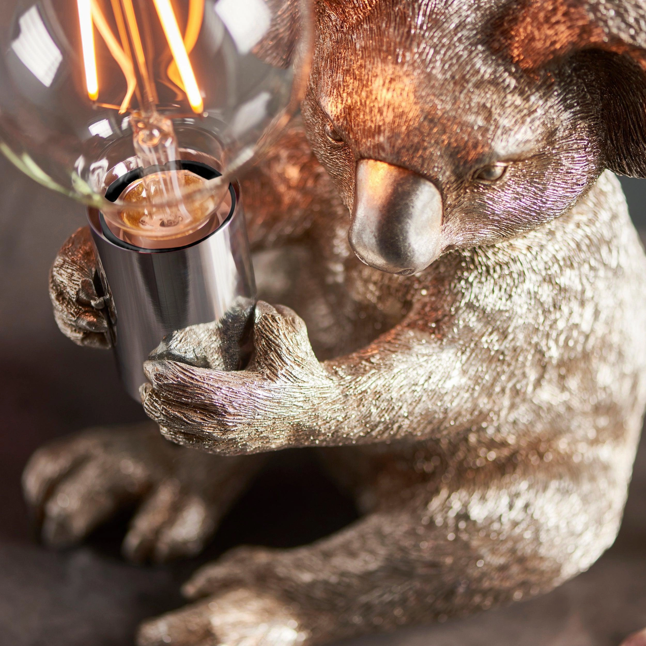 Living Lighting Koala Vintage Silver Table Lamp