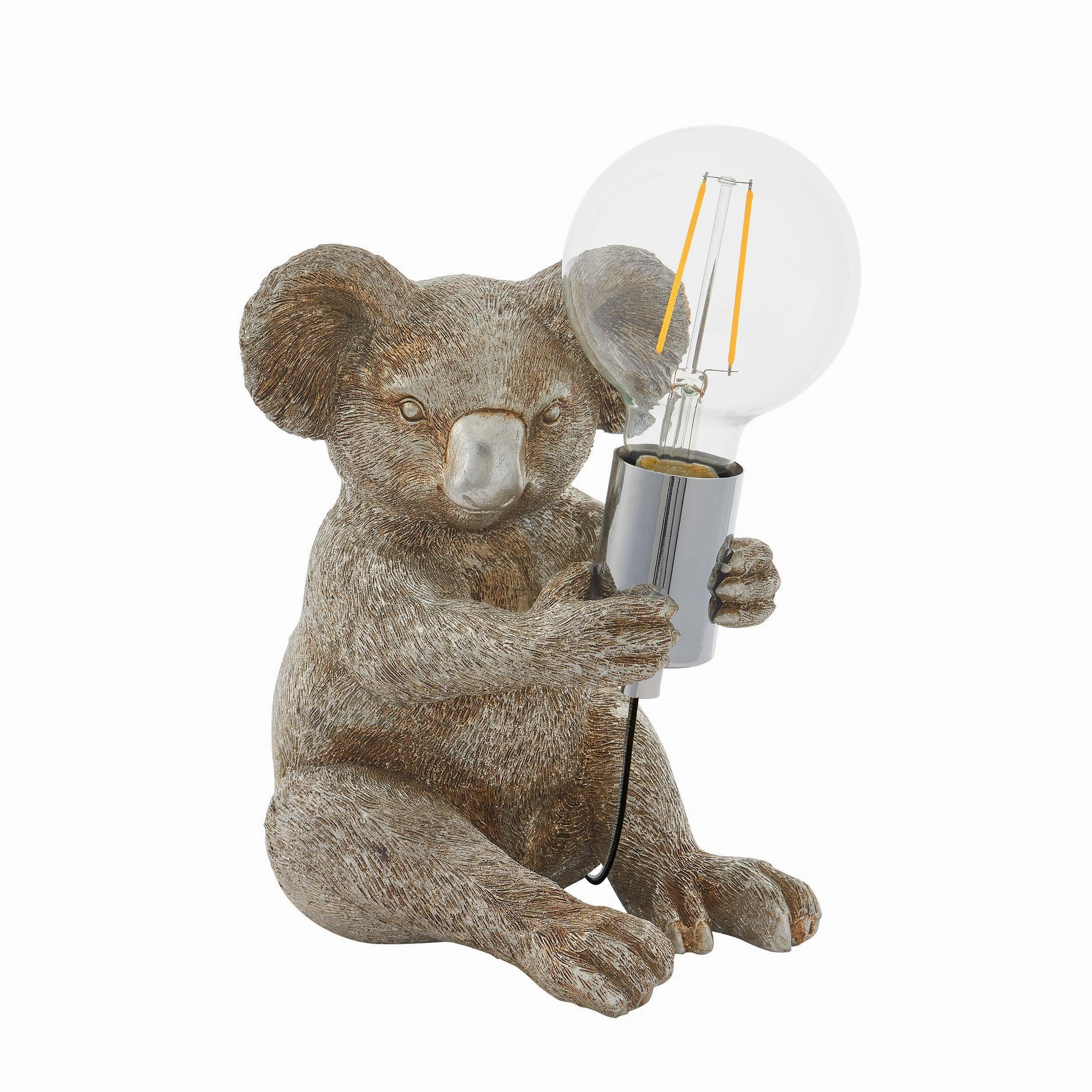 Living Lighting Koala Vintage Silver Table Lamp