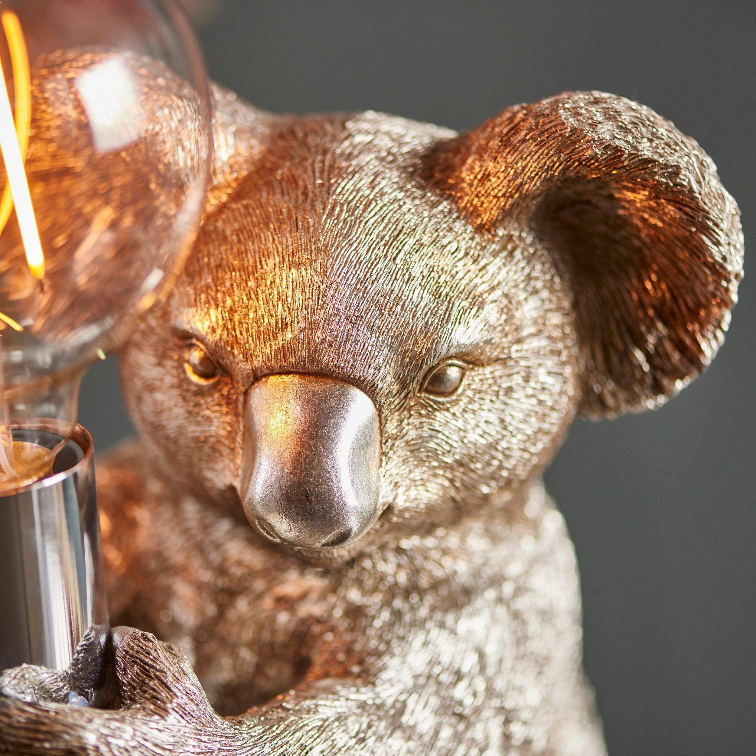 Living Lighting Koala Vintage Silver Table Lamp