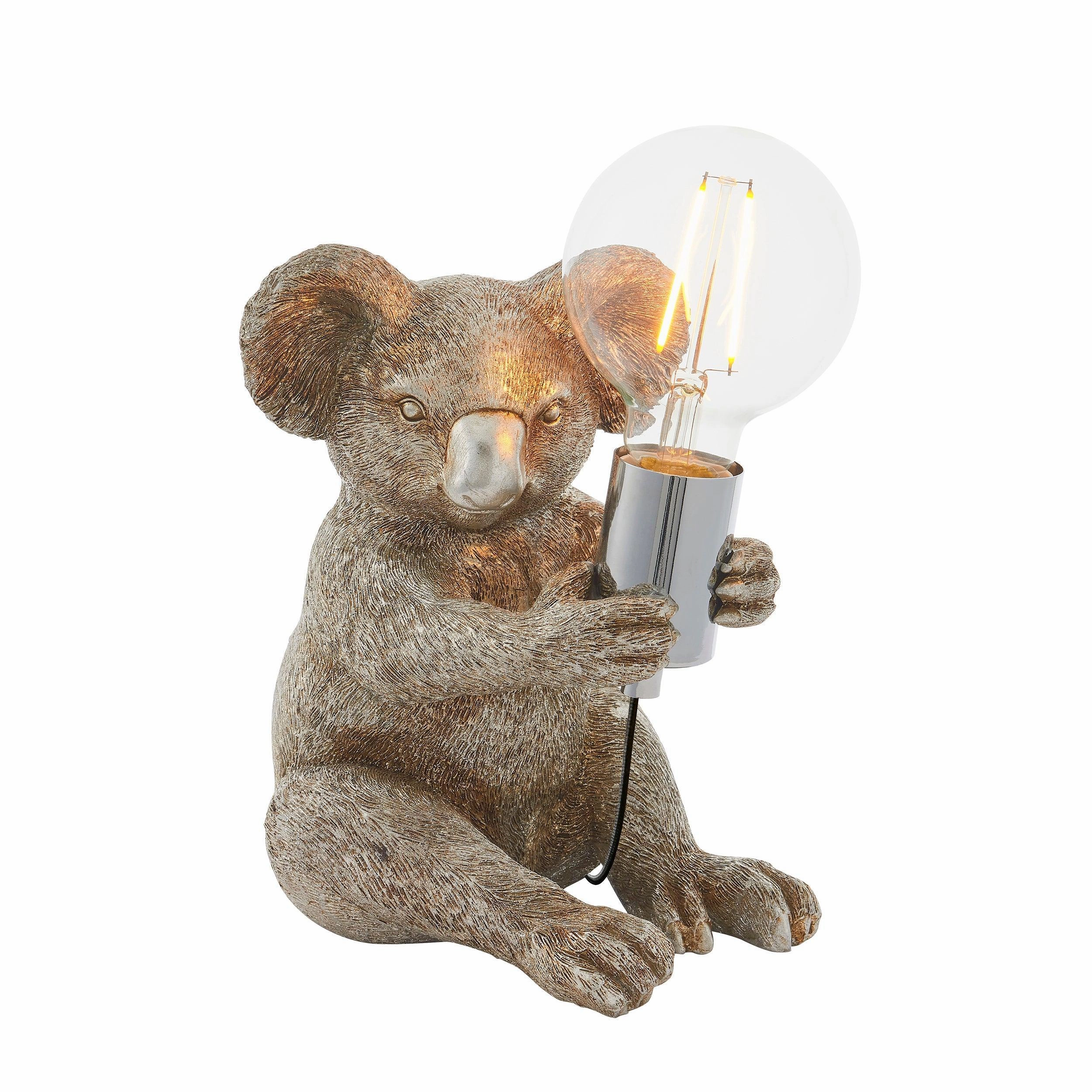 Living Lighting Koala Vintage Silver Table Lamp energy-saving LED light