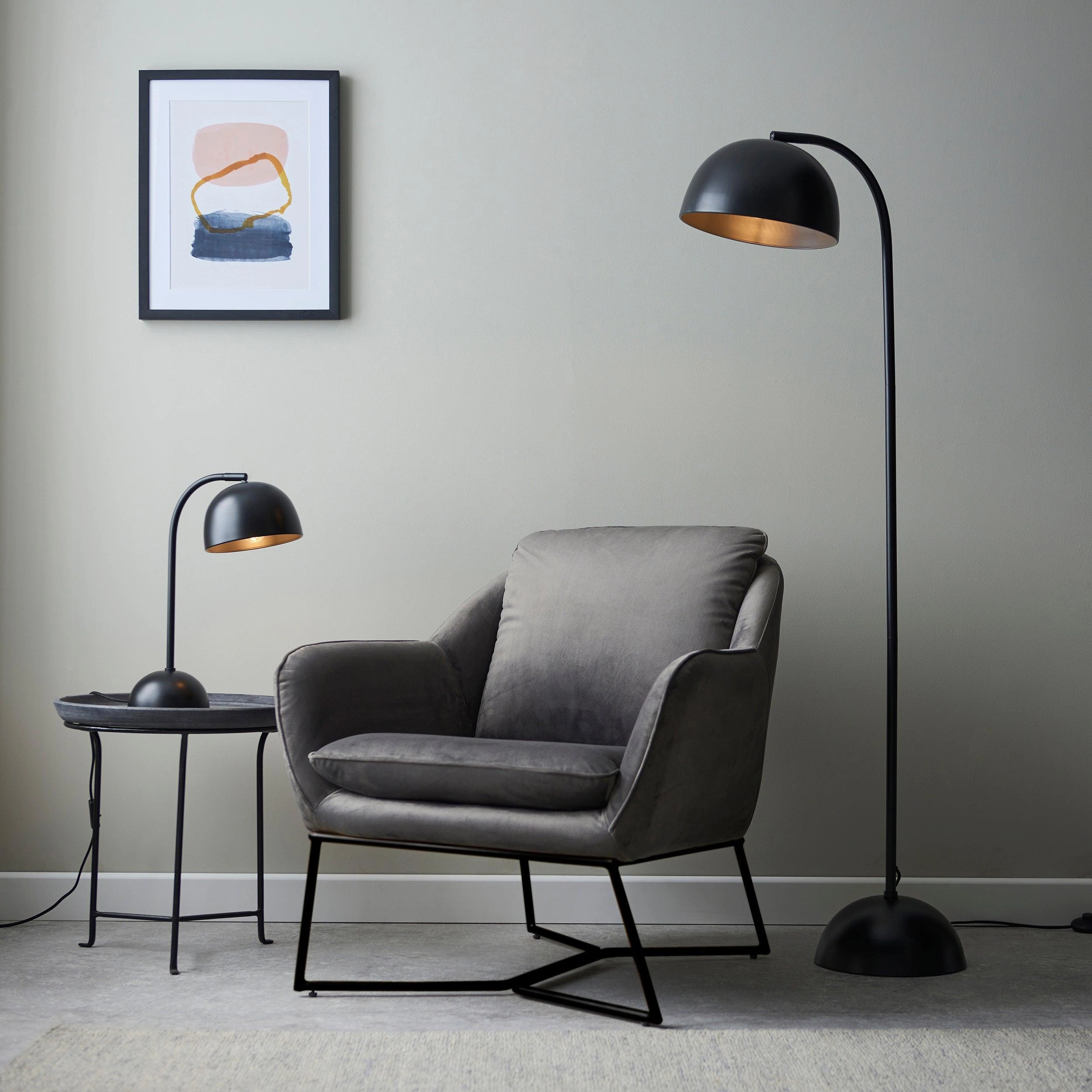 Living Lighting Trindle Black Domed Table Lamp