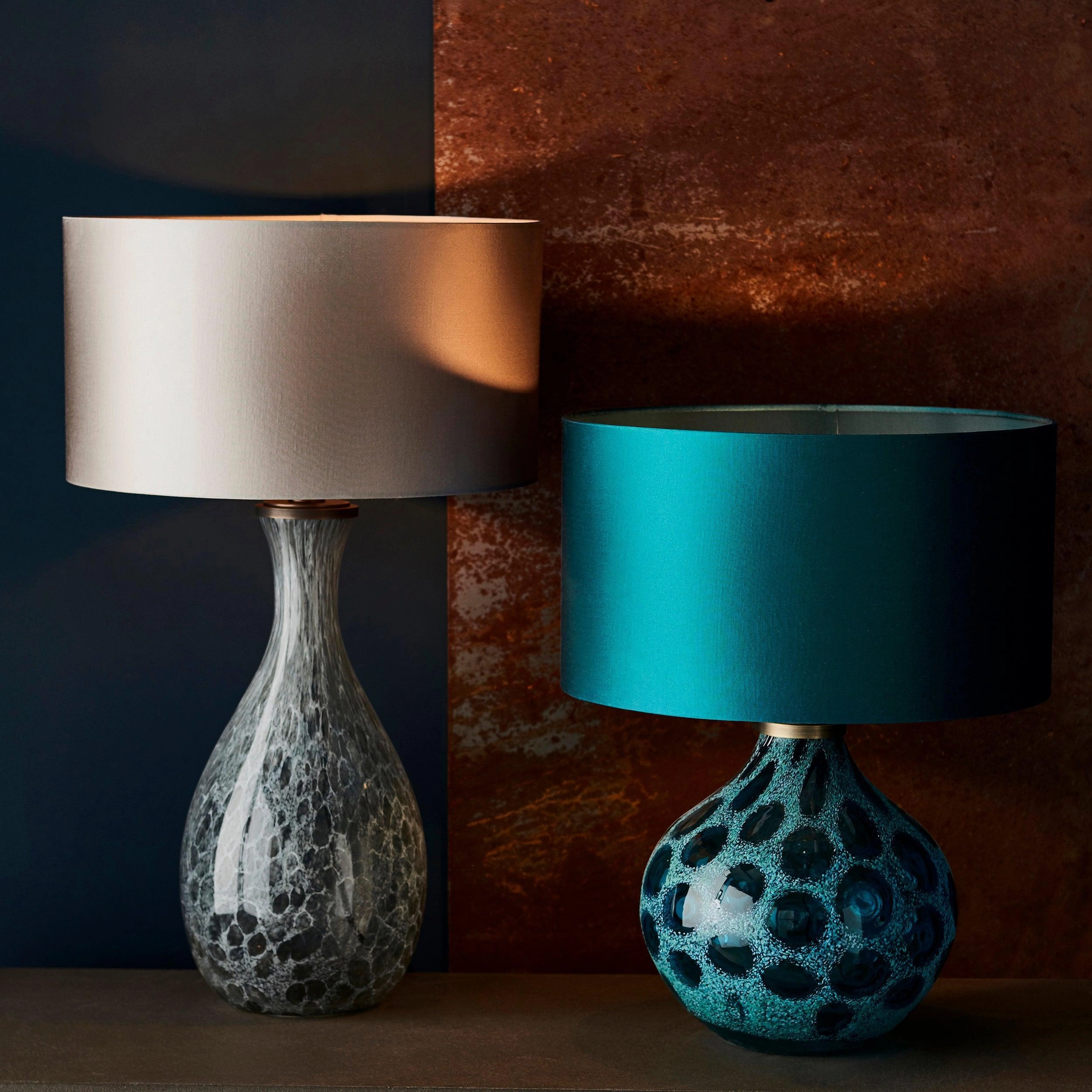Living Lights Aqua Teal Artisan Glass Table Lamp Base