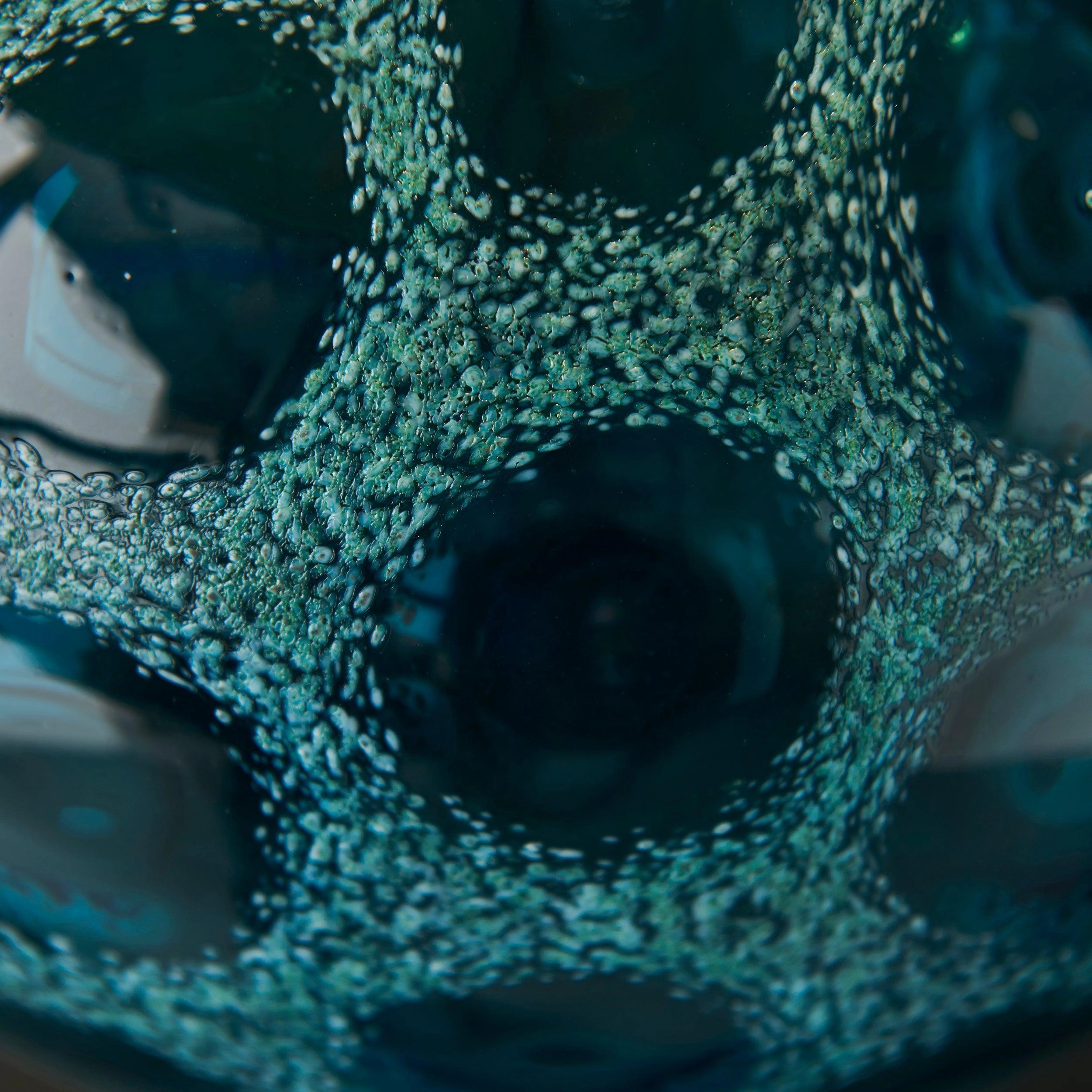 Living Lights Aqua Teal Artisan Glass Table Lamp Base